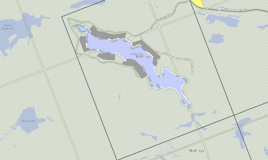 Zoning Map of Galla Lake in Municipality of Georgian Bay and the District of Muskoka